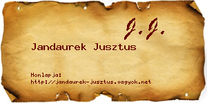 Jandaurek Jusztus névjegykártya